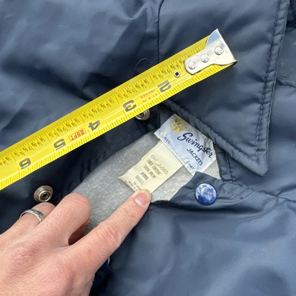Vintage Swingster Nylon Jacket‎ IH Blue MADE IN USA Unlined Men's